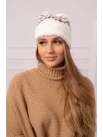 Dámska čiapka Kira K374 ecru+brown Dámska čiapka Kira K374 ecru+brown
