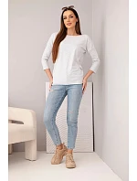 Dámska blúzka s lodičkovým výstrihom svetlo sivá Dámska blúzka s lodičkovým výstrihom svetlo sivá