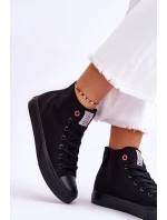 Damskie Klasyczne Wysokie Trampki Cross Jeans LL2R4088C Czarne