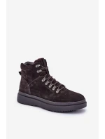 Semišové pánské zateplené kotníkové boty Big Star model 21675404 hnědé - Big Star Shoes