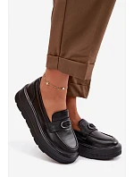 Kožené dámské mokasiny na platformě Vinceza 39974 Černé