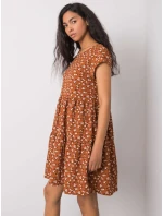 Šaty model 17338805 světle hnědé - FPrice Šaty model 17338805 světle hnědé - FPrice