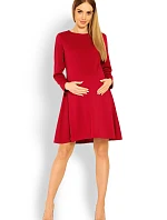 Dámske tehotenské šaty 1359 Červená - PeeKaBoo