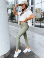 Dámské žebrované legíny green Dstreet model 21970580 - FashionStreet