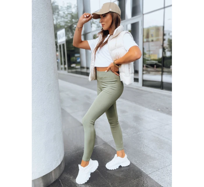 Dámské žebrované legíny green Dstreet model 21970580 - FashionStreet
