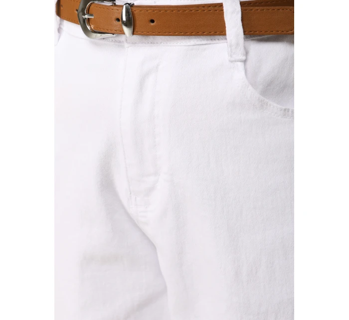 Dámske džínsy mom fit s opaskom biele FashionStreet UY2884