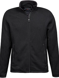 TJ Pánská melanžová pletená fleecová bunda 18. black model 22499130 - Tee Jays