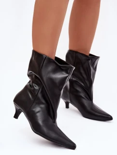 Vklouznutí Dámské Kotníkové Boty S Volnou Špičkou Černé Jessalia