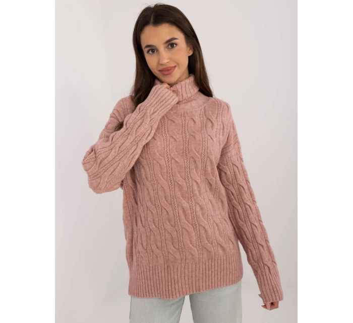 Sweter AT SW model 20470295 ciemny różowy - FPrice Sweter AT SW model 20470295 ciemny różowy - FPrice