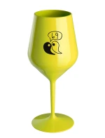 69 - žlutá nerozbitná sklenice na víno 470 ml