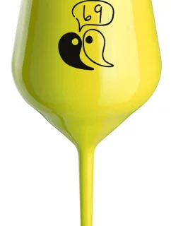 69 - žlutá nerozbitná sklenice na víno 470 ml