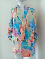 Dámska bunda 7684A modro-zeleno-oranžová - FPrice