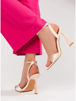 Výborné dámske sandále hnedé na ihličkovom podpätku