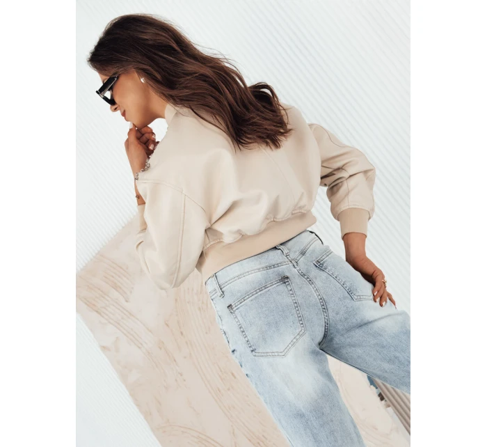 Dámská kožená bunda béžová Dstreet model 21974862 - FashionStreet