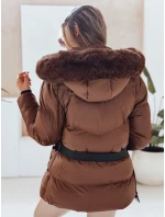 Dámská zimní prošívaná bunda s kapucí hnědá Dstreet model 21990588 - FashionStreet