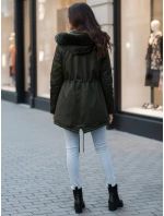 Dámská zimní bunda parka s kožešinou zelená Dstreet model 21995445 - FashionStreet
