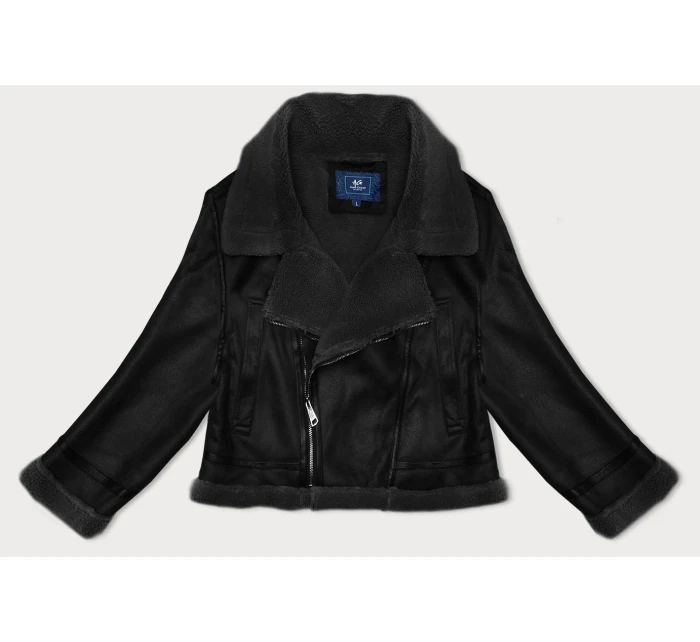 Čierny krátky dámsky kožuch Ann Gissy (AG9-9006)