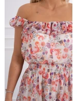 Zavinovacie šaty s ecru pásom