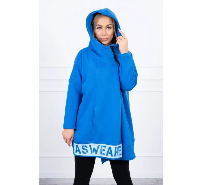 Zateplená mikina so zipsom nevädzovo modrá