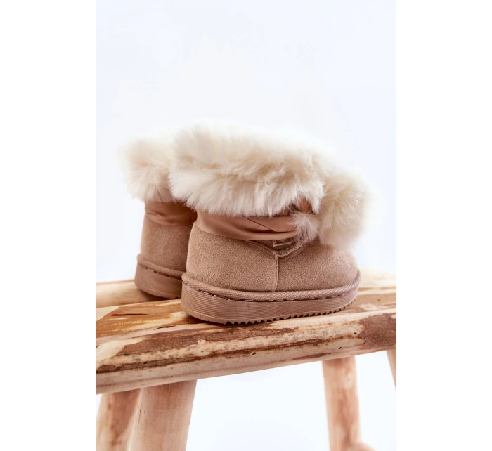 Dziecięce Młodzieżowe Ocieplane Botki Śniegowce Jasnobeżowe Roofy Dziecięce Młodzieżowe Ocieplane Botki Śniegowce Jasnobeżowe Roofy