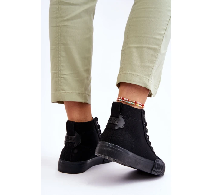 Damskie Wysokie Trampki Materiałowe Big Star LL274444 Czarne