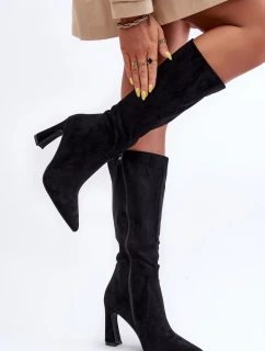 Na Sloupku Zamszové Černé model 21629276 - Boto