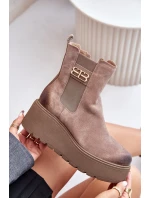 model 21673714 Dámské Botky Chelsea Na Platformě A Klínu Černé - Zazoo