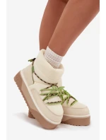 Śniegowce Na Platformie D.Franklin DFSH371015 Jasnobeżowe