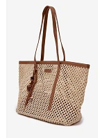 Pletená taška typu Shopper s přívěskem Béžová model 22111688 - Flora&Co