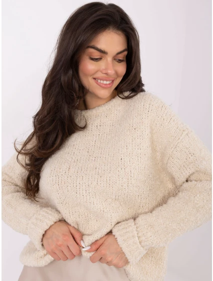 Sweter MI SW model 21766166 jasny beżowy - FPrice Sweter MI SW model 21766166 jasny beżowy - FPrice