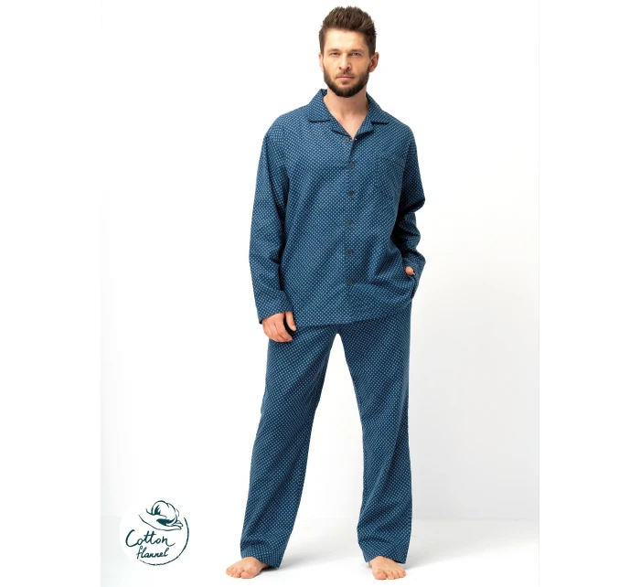 Pánske pyžamo Key MNS 815 B25 dĺžka/r 3XL-4XL so zipsom