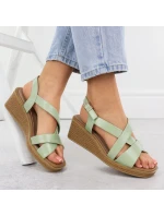Zelené lakované dámske sandále na platforme Sergio Leone SK298 Zelené lakované dámske sandále na platforme Sergio Leone SK298
