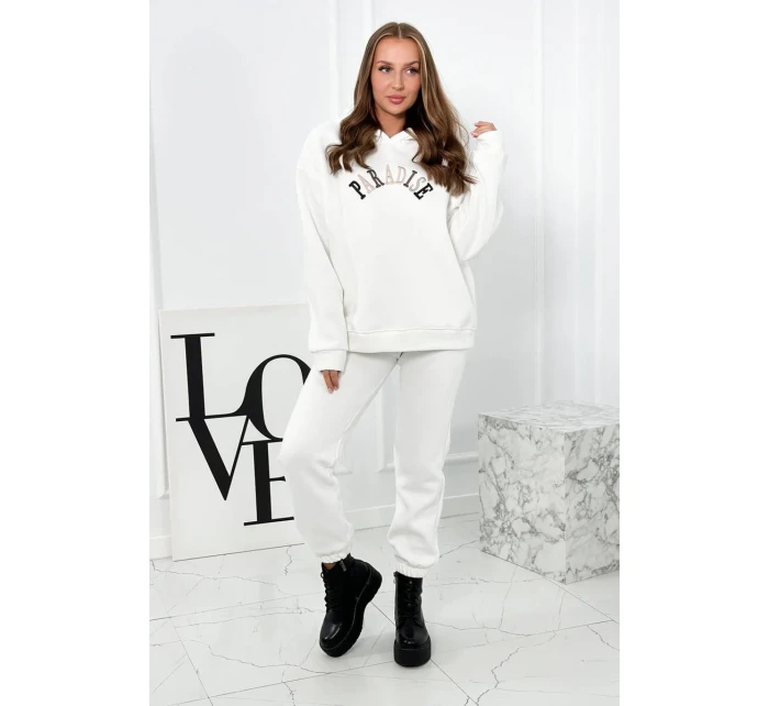 Bavlnená súprava s vyšívaným nápisom Paradise ecru