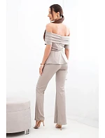 Dámsky bavlnený set s krátkym rukávom a šortkami žltý