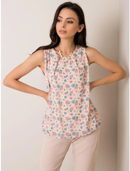 Dámsky top D50039F11004A svetlo béžový Dámsky top D50039F11004A svetlo béžový