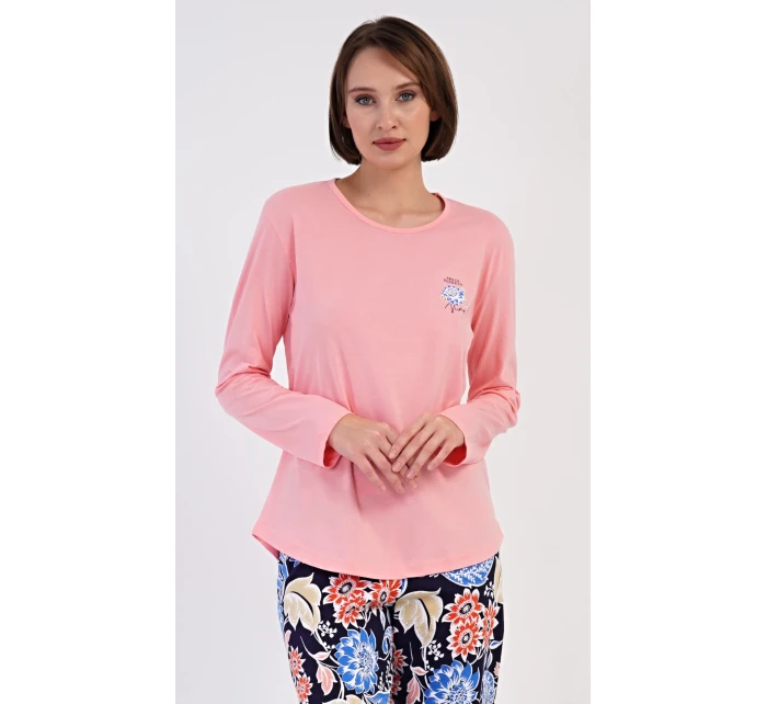 Dámske dlhé pyžamo Kvety Dámske dlhé pyžamo Kvety