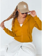 Dámska mikina s kapucňou na zips camel BY0227