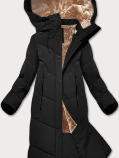 Černá dlouhá dámská zimní bunda s kožešinovou podšívkou model 21247899 - LHD