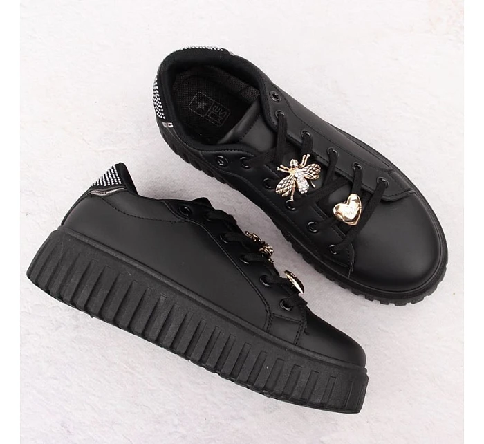 Dámska športová obuv na platforme čierna NEWS 4756