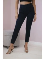 Bavlnené nohavice s mašľou námornícka modrá