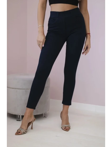 Bavlnené nohavice s mašľou námornícka modrá