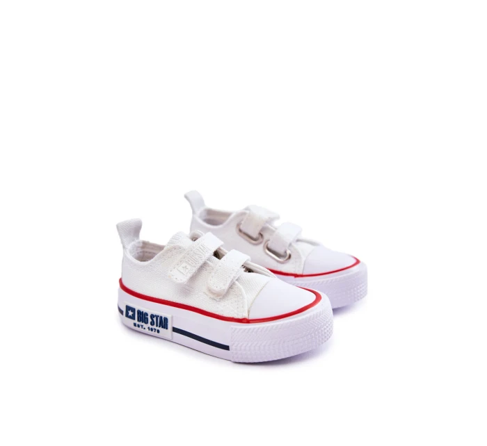 Dětské látkové tenisky se suchým zipem BIG STAR model 21594950 Bílá - Big Star Shoes