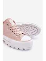 Materiałowe Trampki Na Platformie Big Star LL274151 Nude Materiałowe Trampki Na Platformie Big Star LL274151 Nude