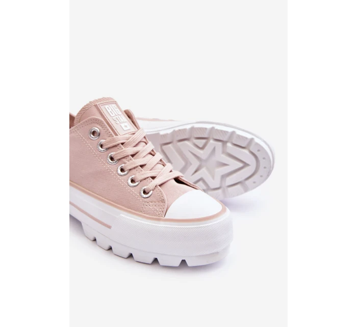 Materiałowe Trampki Na Platformie Big Star LL274151 Nude Materiałowe Trampki Na Platformie Big Star LL274151 Nude