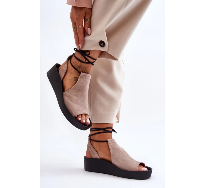 Semišové sandály na Beige model 21625234 - Zazoo