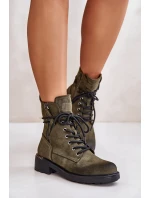 Wysokie Botki Workery Z Suwakami Zielone Maisa Wysokie Botki Workery Z Suwakami Zielone Maisa