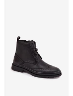 Kožené pánské kotníčkové boty Lee Cooper LCJ-25-33-3961 Černé