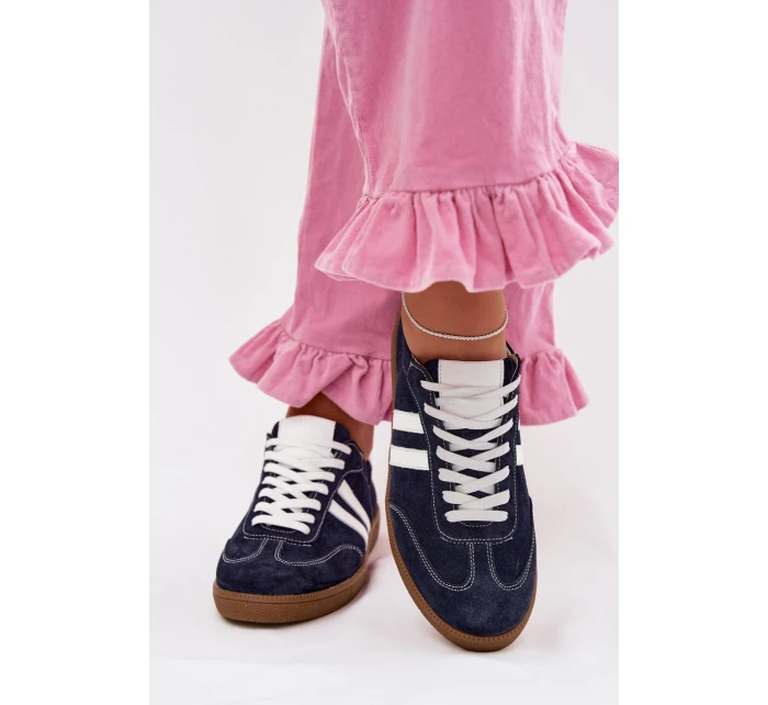 Zazoo N1068 Semišové Nízké Dámské Tenisky Tmavě Modré