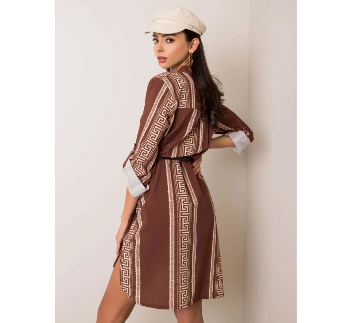 Šaty DHJ SK model 14829128 hnědá - FPrice Šaty DHJ SK model 14829128 hnědá - FPrice