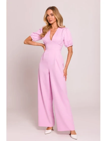 Kombinéza s puff rukávy  růžová model 20970740 - Moe